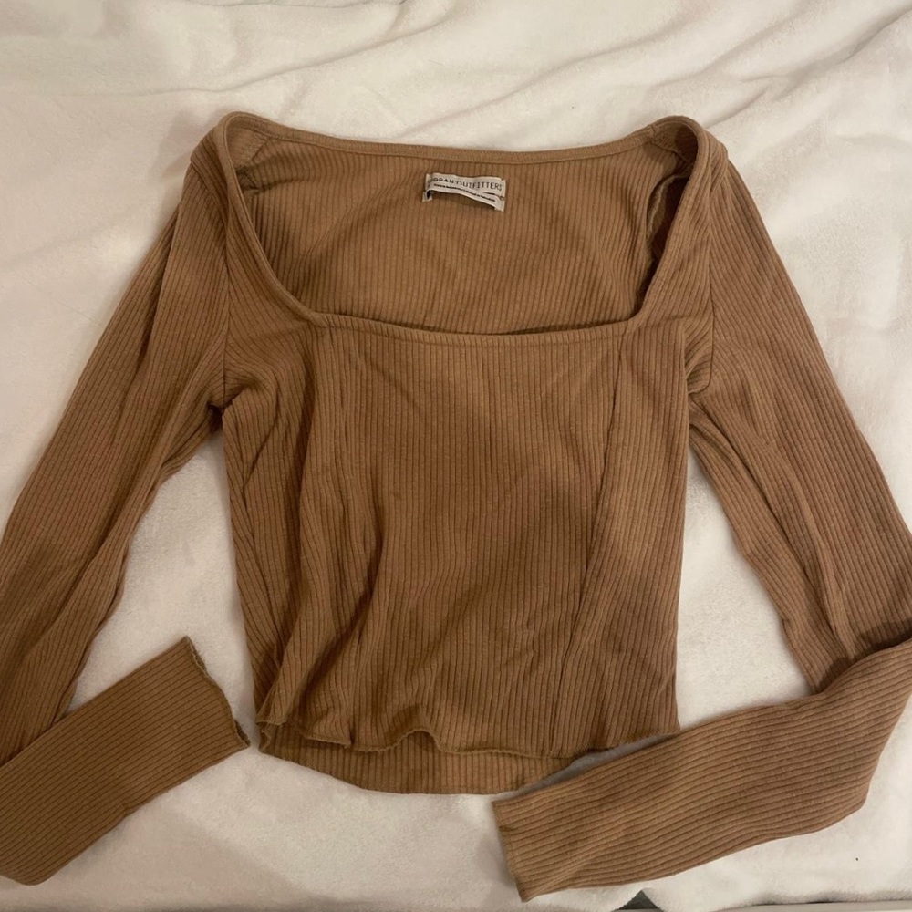 Urban Outfitters Brown Corset Style Long Sleeve Top